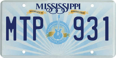 MS license plate MTP931