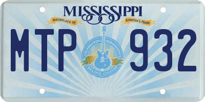 MS license plate MTP932