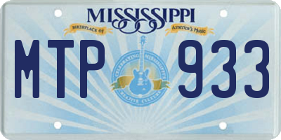 MS license plate MTP933