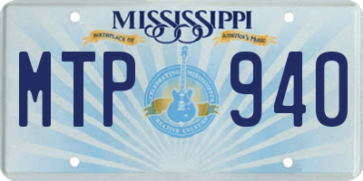 MS license plate MTP940