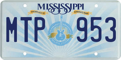 MS license plate MTP953