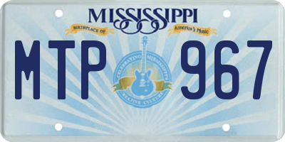MS license plate MTP967