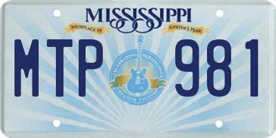 MS license plate MTP981