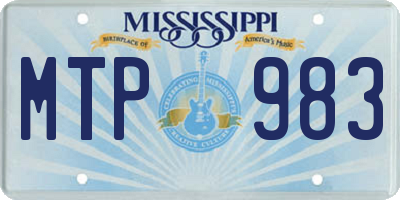 MS license plate MTP983