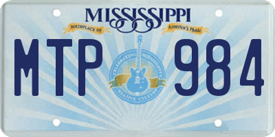 MS license plate MTP984
