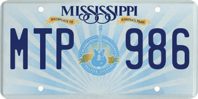 MS license plate MTP986