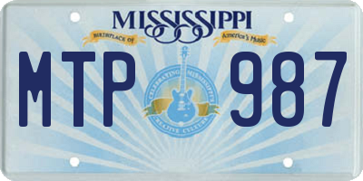 MS license plate MTP987