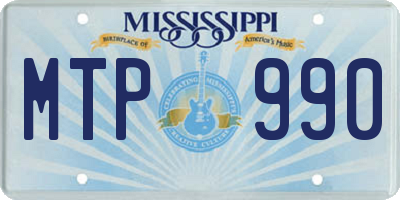 MS license plate MTP990