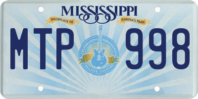 MS license plate MTP998