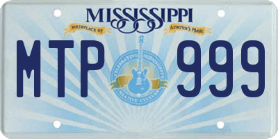 MS license plate MTP999