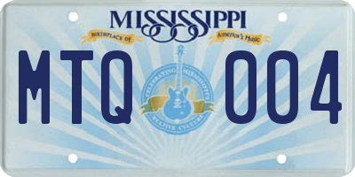 MS license plate MTQ004