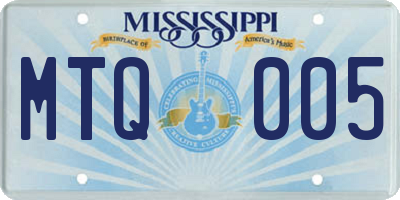 MS license plate MTQ005