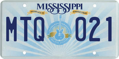 MS license plate MTQ021