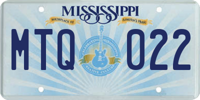 MS license plate MTQ022