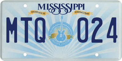 MS license plate MTQ024