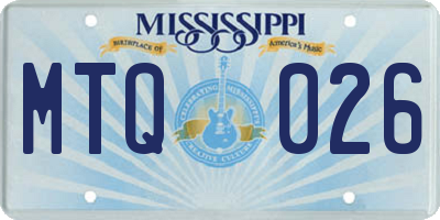 MS license plate MTQ026