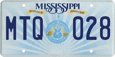 MS license plate MTQ028
