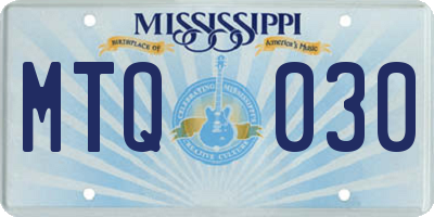 MS license plate MTQ030