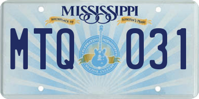 MS license plate MTQ031