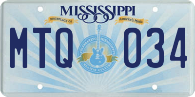 MS license plate MTQ034
