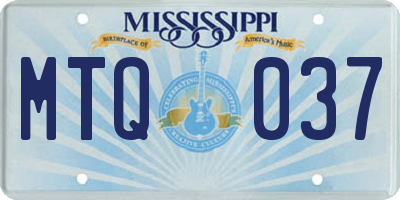 MS license plate MTQ037