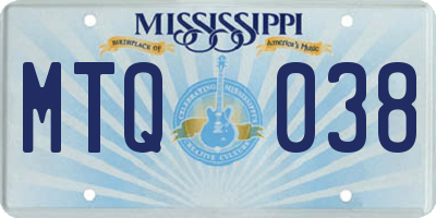 MS license plate MTQ038