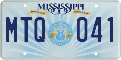MS license plate MTQ041