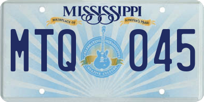 MS license plate MTQ045