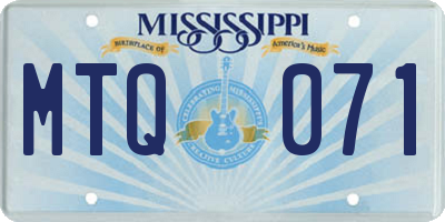 MS license plate MTQ071