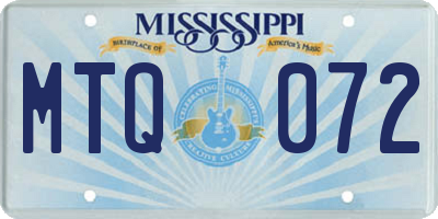 MS license plate MTQ072