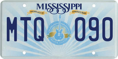 MS license plate MTQ090