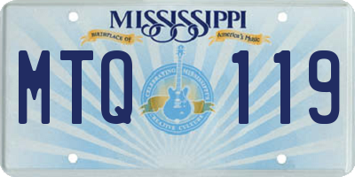 MS license plate MTQ119