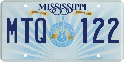 MS license plate MTQ122
