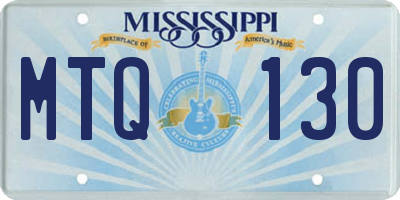 MS license plate MTQ130