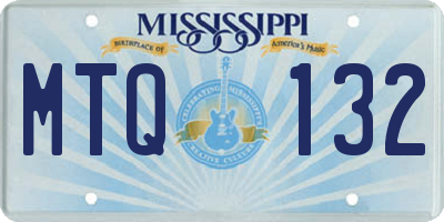 MS license plate MTQ132