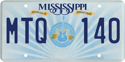 MS license plate MTQ140
