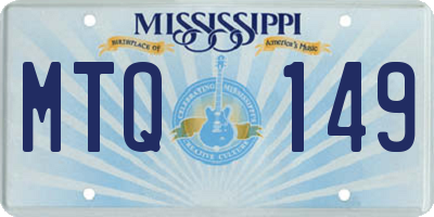 MS license plate MTQ149