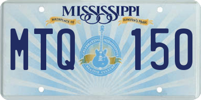 MS license plate MTQ150