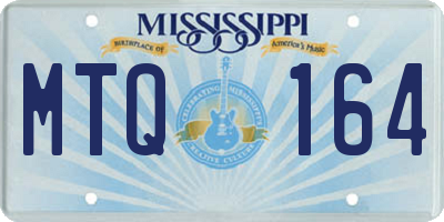 MS license plate MTQ164