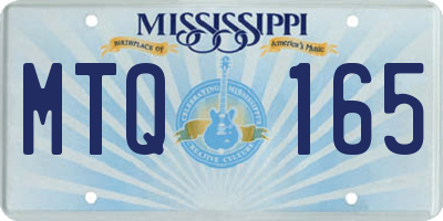 MS license plate MTQ165