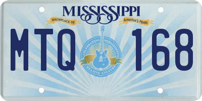 MS license plate MTQ168