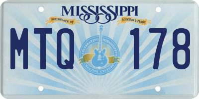 MS license plate MTQ178