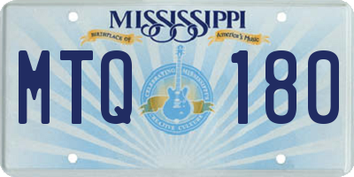 MS license plate MTQ180
