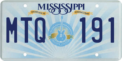 MS license plate MTQ191
