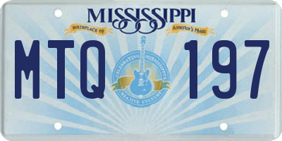 MS license plate MTQ197