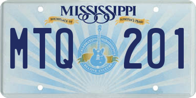 MS license plate MTQ201