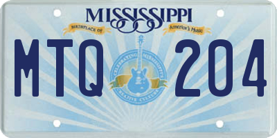MS license plate MTQ204