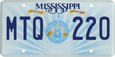MS license plate MTQ220