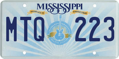 MS license plate MTQ223