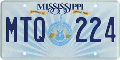 MS license plate MTQ224
